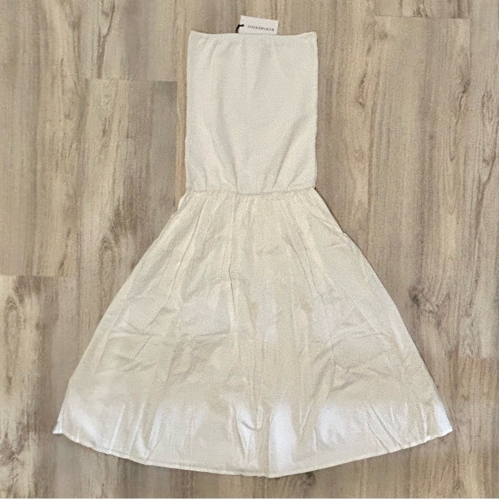 NWT WeWoreWhat Strapless Classic White Midi Dress Size L